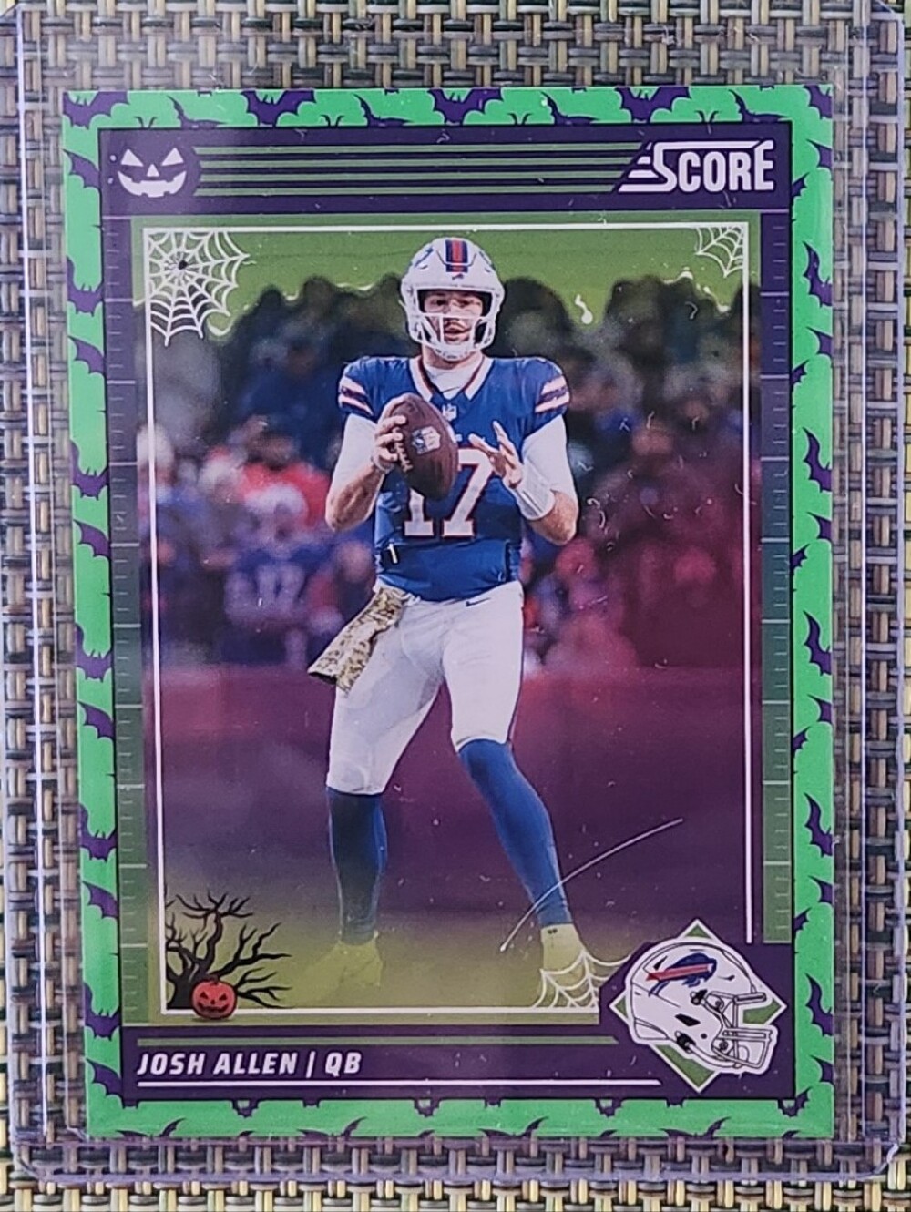 Panini Josh Allen Purple and Green Halloween-Themed Football Card